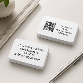 Fundraising Event voor vriend QR-code ga fondsen w Visitekaartje