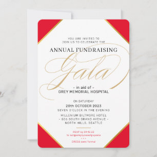 FUNDRAISING GALA BALL elegante gebeurtenis vorstel Kaart