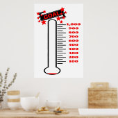 Fundraising Goal Thermometer 1K Goal Poster (Keuken)