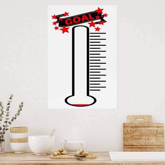 Fundraising Goal Thermometer BLANK Goal Poster (Keuken)