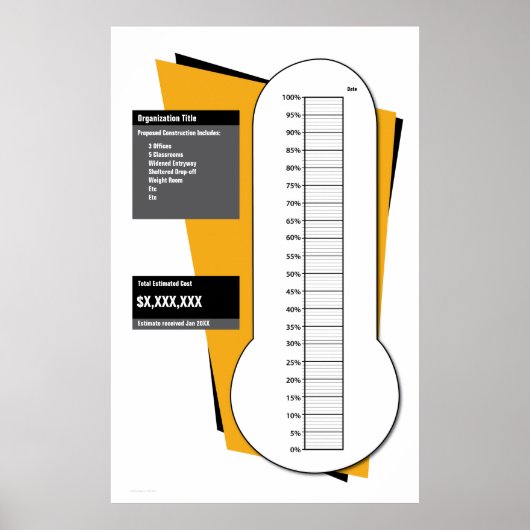 Fundraising Thermometer in procenten Poster (Voorkant)