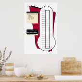 Fundraising Thermometer in rood - 20 secties Poster (Keuken)