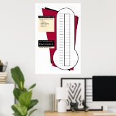 Fundraising Thermometer in rood - 20 secties Poster (Thuiskantoor)