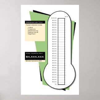 Fundraising-thermometer, inclusief datumkolom poster