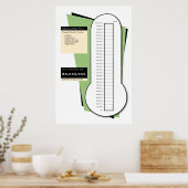 Fundraising-thermometer, inclusief datumkolom poster (Keuken)