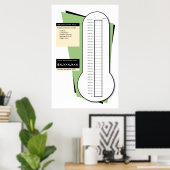 Fundraising-thermometer, inclusief datumkolom poster (Thuiskantoor)