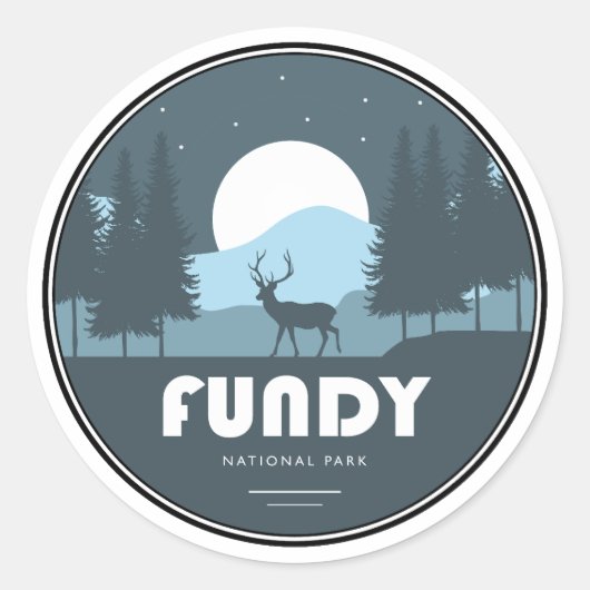 Fundy Nationaal Park Herten Ronde Sticker (Voorkant)