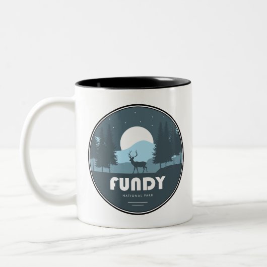 Fundy Nationaal Park Herten Tweekleurige Koffiemok (Links)