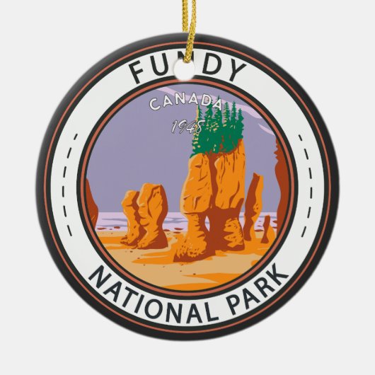 Fundy National Park Canada badge Keramisch Ornament (Voorkant)