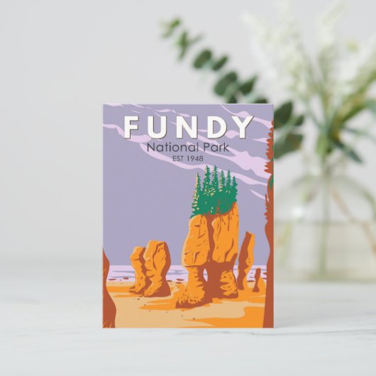 Fundy National Park Canada Travel Art  Briefkaart (Staand voorkant)