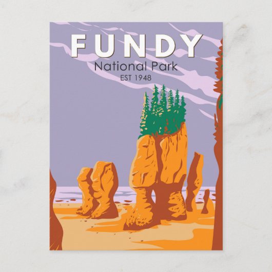 Fundy National Park Canada Travel Art  Briefkaart (Voorkant)