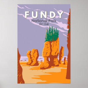 Fundy National Park Canada Travel Art  Poster