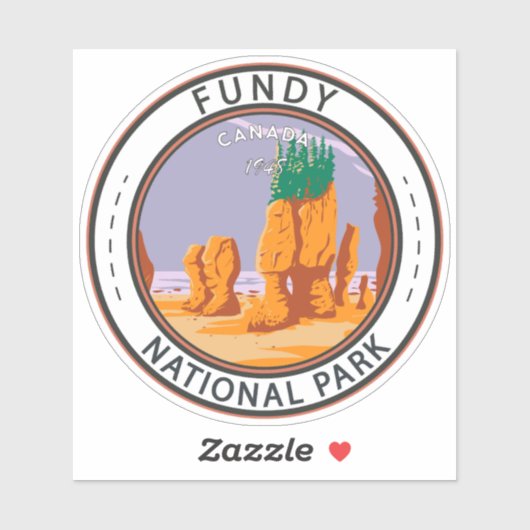 Fundy National Park Canada Travel Art Sticker (Vel)