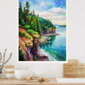 Fundy National Park Waterverf Schilderij Poster (Keuken)