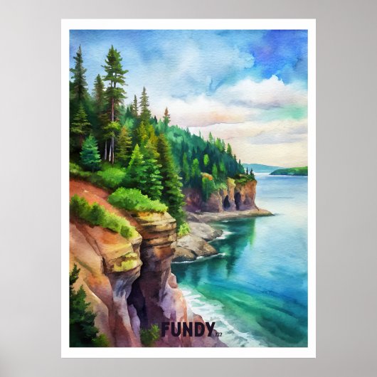 Fundy National Park Waterverf Schilderij Poster (Voorkant)