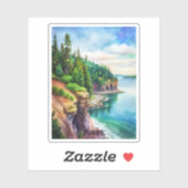 Fundy National Park Waterverf Schilderij Sticker (Vel)