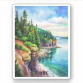 Fundy National Park Waterverf Schilderij Sticker (Voorkant)