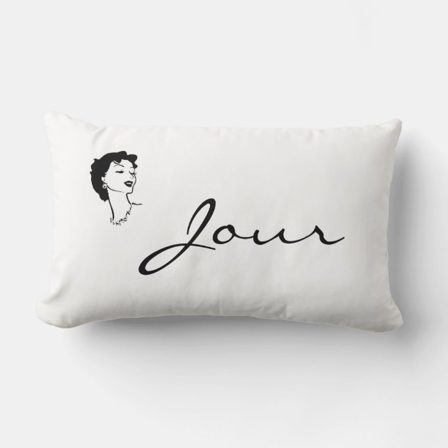 Funel Woman Graphic French  White Kussen (Voorkant)