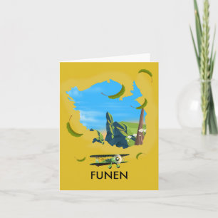 Funen, Denemarken kaart reisposter