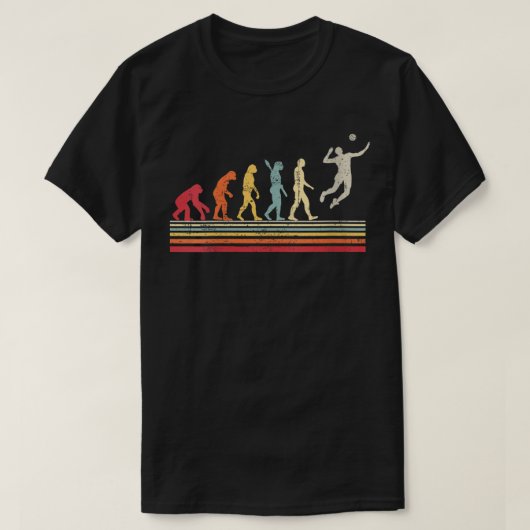 Funens Funny Volleyball Evolution of Man  R T-shirt (Design voorkant)