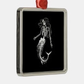 Funens Halloween Mermaid Skeleton Gift Cool Metalen Ornament (Rechts)