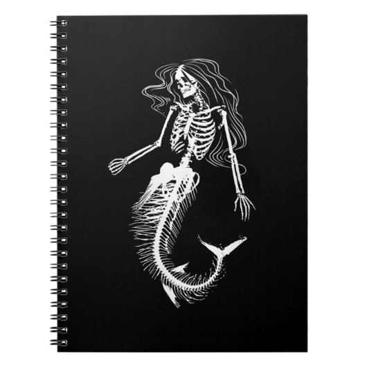 Funens Halloween Mermaid Skeleton Gift Cool Notitieboek (Voorkant)