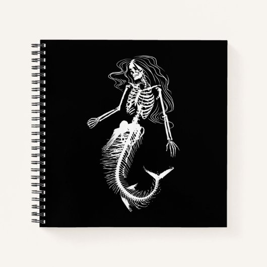 Funens Halloween Mermaid Skeleton Gift Cool Notitieboek (Voorkant)