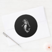 Funens Halloween Mermaid Skeleton Gift Cool Ronde Sticker (Envelop)