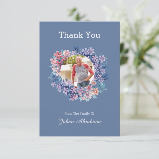 Funera Dank u voor uw fotokaart Bedankkaart (Staand voorkant)