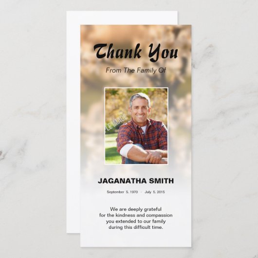 Funera Dank u wel Bedankkaart (Voorkant / Achterkant)