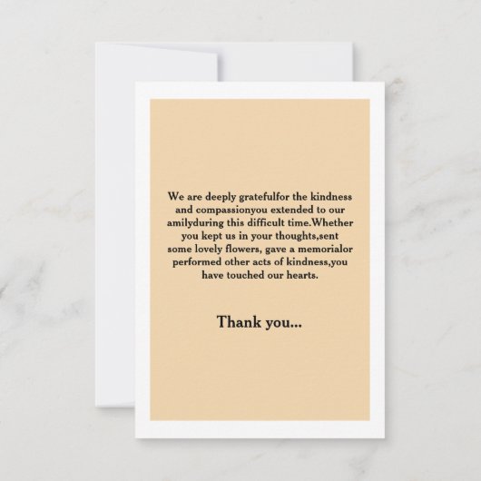 Funera Dank u wel Bedankkaart (Achterkant)