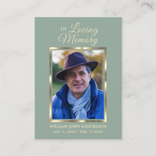 FUNERAAL PRAYER DANK JE FOTO-VISITEKAARTJE VISITEKAARTJE (Voorkant)