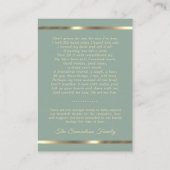 FUNERAAL PRAYER DANK JE FOTO-VISITEKAARTJE VISITEKAARTJE (Achterkant)