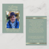 FUNERAAL PRAYER DANK JE FOTO-VISITEKAARTJE VISITEKAARTJE (Voorkant / Achterkant)