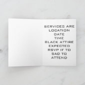 FUNERAAL VOOR DE DOOD VAN DE 40-INVITATIE (Binnen)