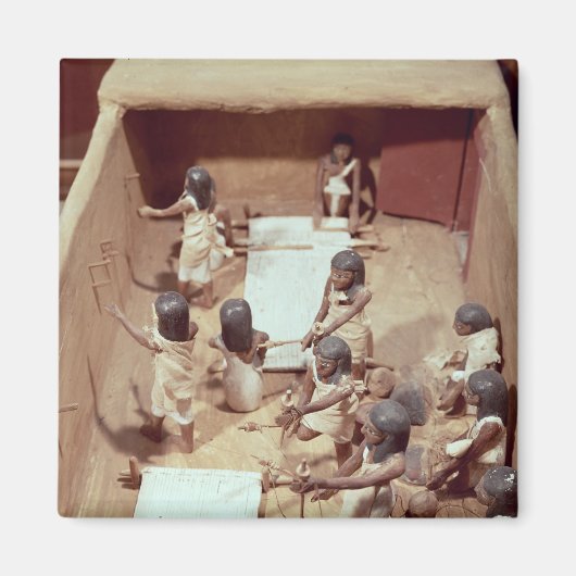 Funerair model van een textielwerkplaats magneet (Voorkant)