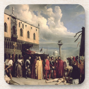 Funeraire eer voor Titiaan die is overleden in Ven Bier Onderzetter