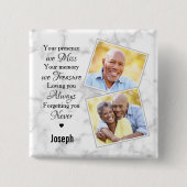 Funeral 2 Fotogedenktekens Vierkante Button 5,1 Cm (Voorkant)