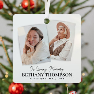 Funeral 2 Photo Memorial Tribution Metalen Ornament