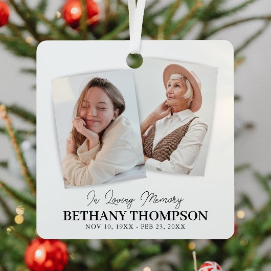 Funeral 2 Photo Memorial Tribution Metalen Ornament