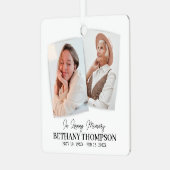 Funeral 2 Photo Memorial Tribution Metalen Ornament (Voorkant links)