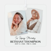 Funeral 2 Photo Memorial Tribution Metalen Ornament (Achterkant)