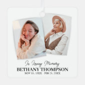 Funeral 2 Photo Memorial Tribution Metalen Ornament (Voorkant)