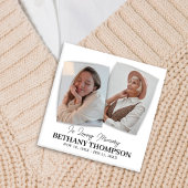 Funeral 2 Photo Memorial Tribution Vierkante Button 5,1 Cm