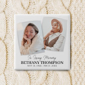 Funeral 2 Photo Memorial Tribution Vierkante Button 5,1 Cm