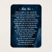 Funeral 3 Foto Blue Marble Memorial Prayer Kaart (Achterkant)