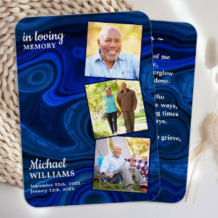 Funeral 3 Foto Blue Marble Memorial Prayer Kaart