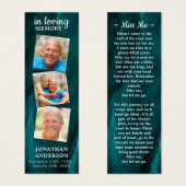 Funeral 3 Foto Memorial Prayer Bladwijzer Mini Visitekaartjes (Voorkant /achterkant)