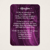 Funeral 3 Foto Memorial Prayer Kaart Paarse Marble (Achterkant)