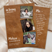 Funeral 3 Kaart van leder Memorial Prayer